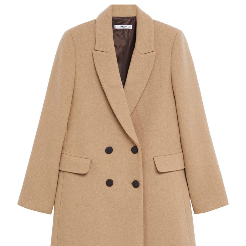 Mango Double-Breasted Wool Coat - Picture 4 of 14